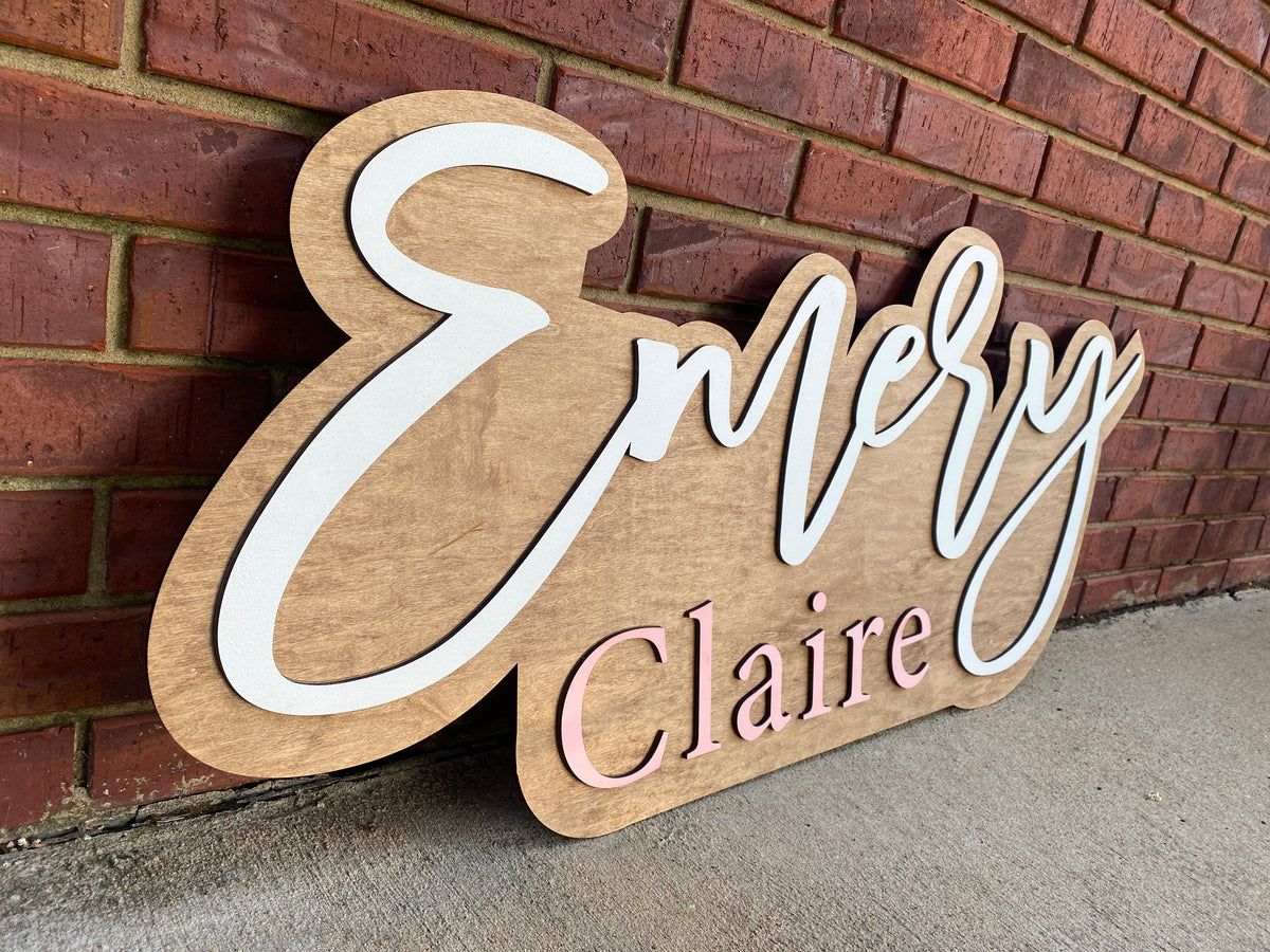 Hedge Wall Sign, Large Name Cut Outs, Wood Name Sign Large Wall