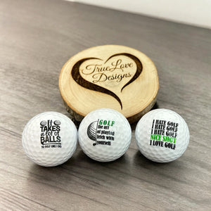 Funny Golf Balls, Golf Art of Playing Fetch, 3 pack