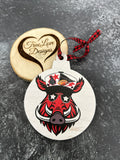 Arkansas Razorback Trucker Hat, Wood Christmas Ornament