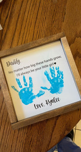 Best Dad Hands Down Handprint Sign - Father's Day Gift, Father's Day Wooden Sign, DIY Handprint Sign, Gifts for dad, Child's Handprint Sign, Gifts for Grandpa, Christmas