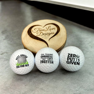 Funny Golf Balls, Zero Putts Given, 3 pack