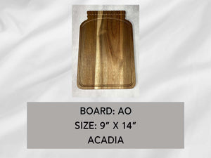 Acadia Cutting Board, Personalized, 9" x 14", Board AO