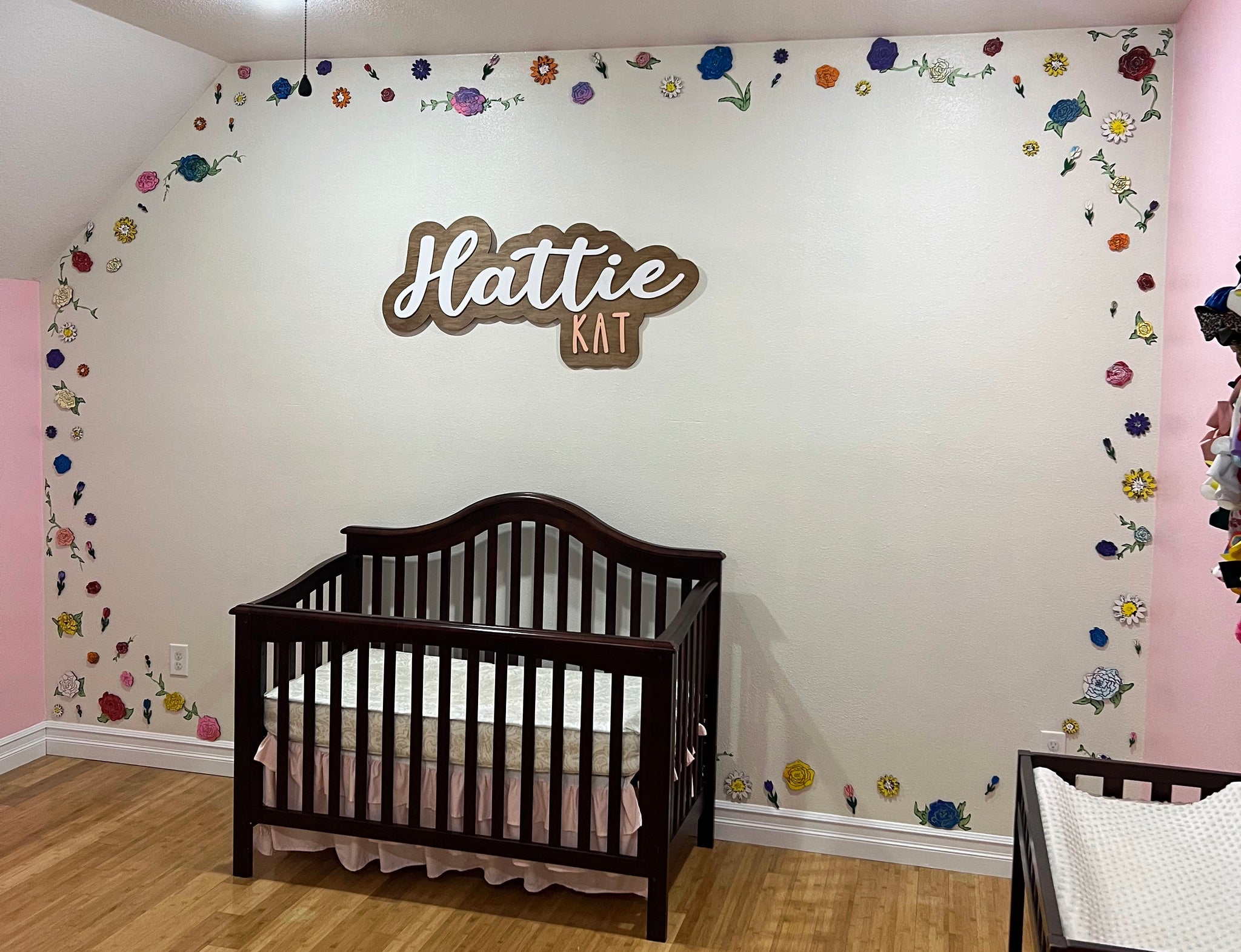 Large wood name sign, nursery name sign, boho nursery sign , above crib cut out, buy layered baby name sign, double baby name sign, cut out sign