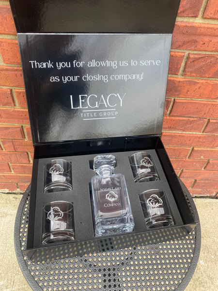 Custom Whiskey Box Gift Set Personalized, Decanter, Glasses – The