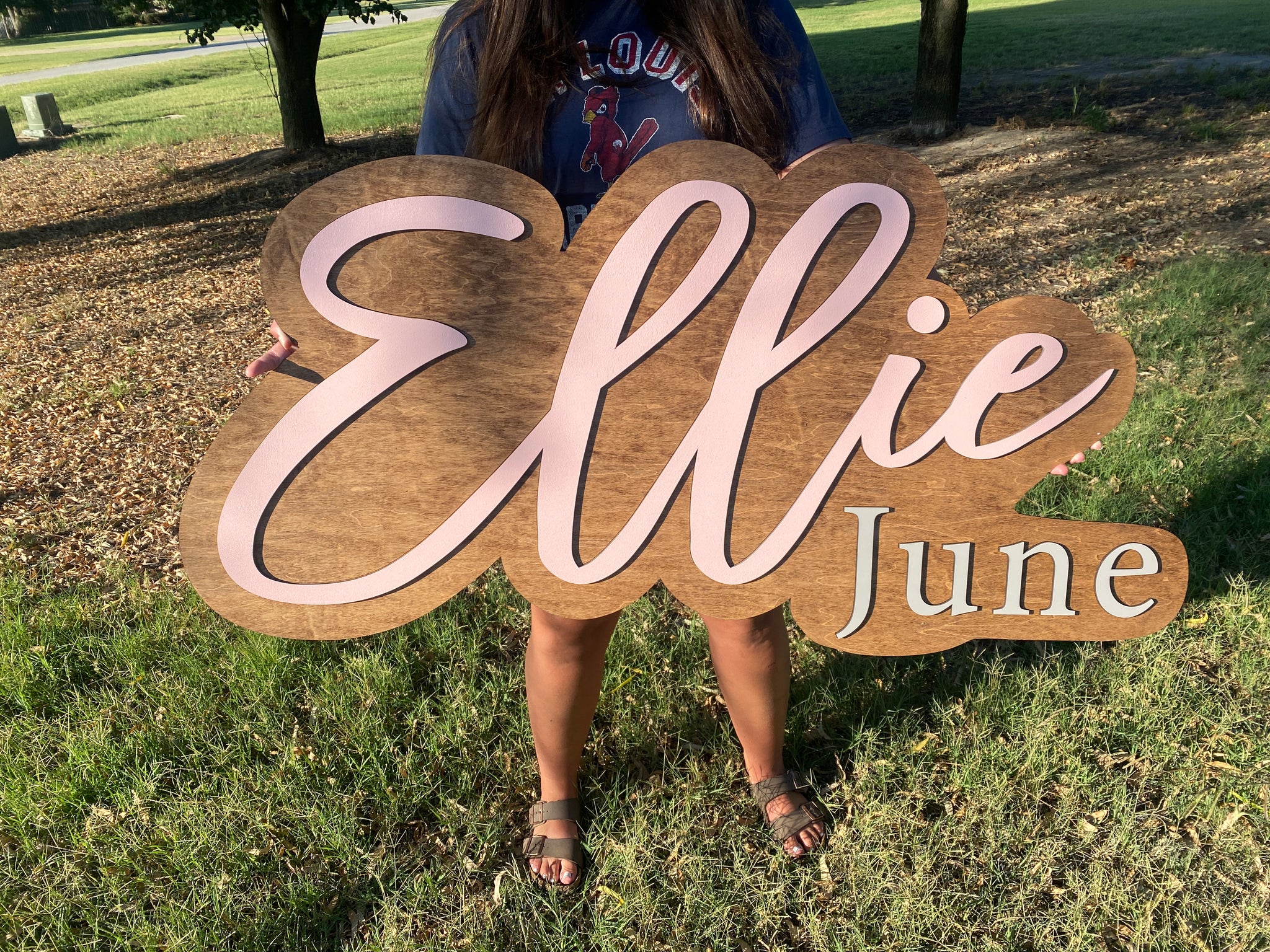 Large wood name sign, nursery name sign, boho nursery sign , above crib cut out, layered baby name sign, double baby name sign, 2024 cut out sign